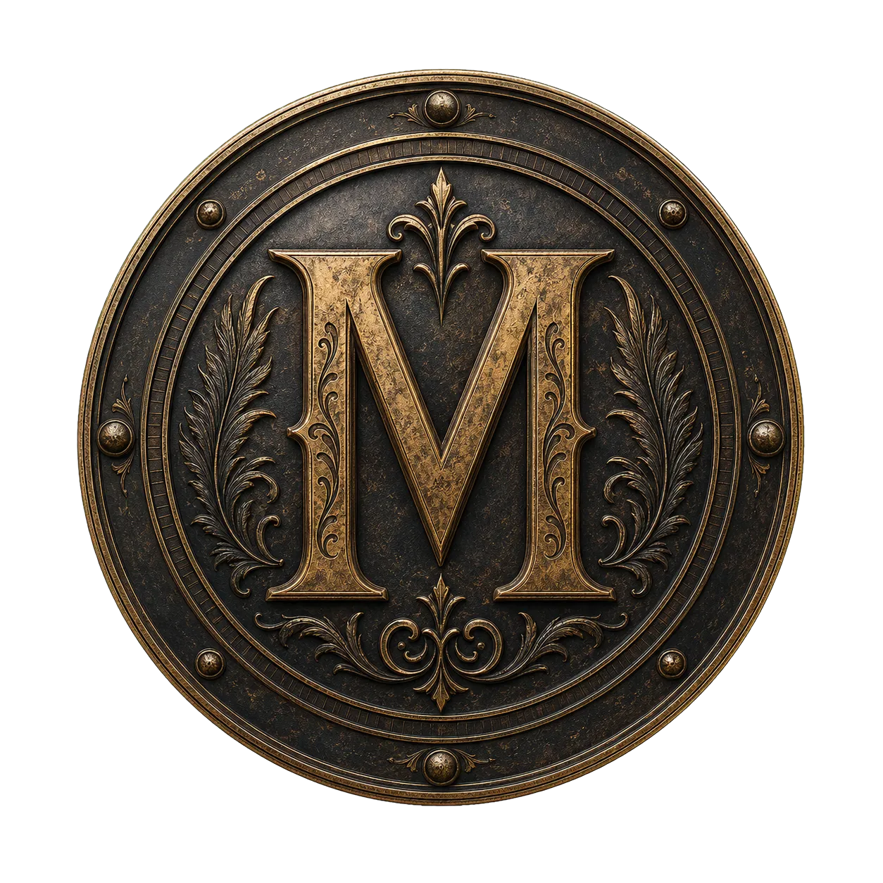 Montague Society engraved M medallion